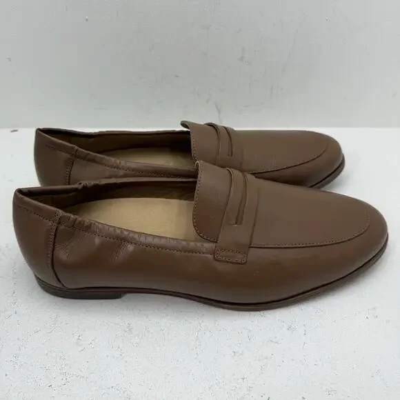 ABEO Naomi Loafers Size 11 Neutral Beige Leather Comfort Slip On Casual Shoes - Picture 4 of 8